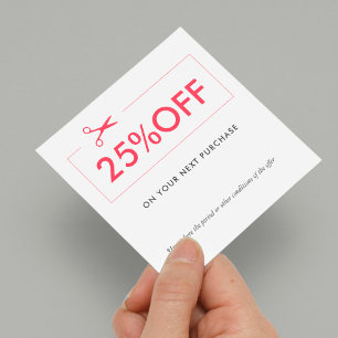 Carte de réduction de coupon affaires de typograph