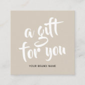Carte de réduction de coupon de script beige moder (Devant)
