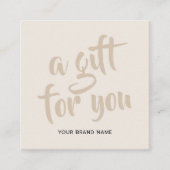 Carte de réduction de coupon de script beige neutr (Devant)