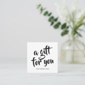 Carte de réduction de coupon de script blanc moder (Debout devant)
