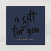 Carte de réduction de coupon de script bleu marine (Devant)