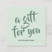 Carte de réduction de coupon de script vert clair (Devant)
