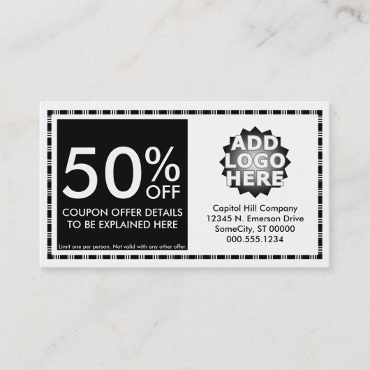 Carte De Réduction disposition de bon (Devant)