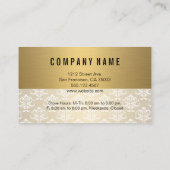 Carte De Réduction Doré | Damas | Loyauté remise (Dos)