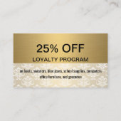 Carte De Réduction Doré | Damas | Loyauté remise (Devant)