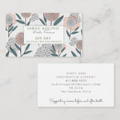 Carte De Réduction Doula Dusty Peach Coral Floral (Devant / Derrière)