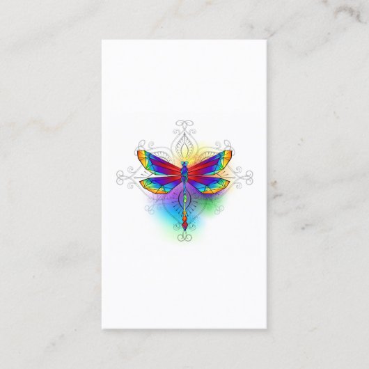 Carte De Réduction Dragonfly en arc-en-ciel (Devant)