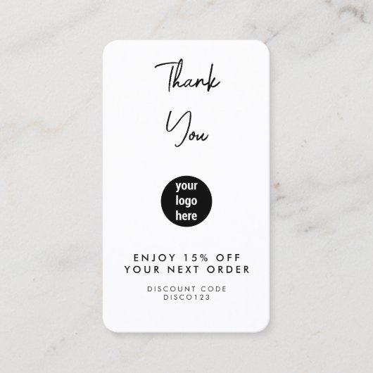 Carte de réduction du code QR du logo d'entreprise (Devant)