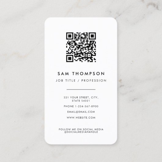 Carte de réduction du code QR du logo d'entreprise (Dos)