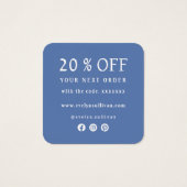 Carte de réduction du logo de coquillage bleu (Dos)