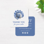 Carte de réduction du logo de coquillage bleu (Bureau)