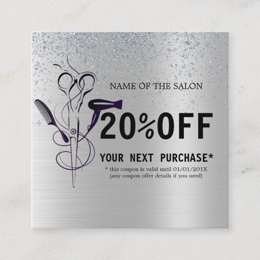 Carte de réduction du Salon de beauté Silver Glitt (Devant)