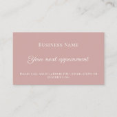Carte De Réduction Dusty pink QR customer client appointment card (Devant)
