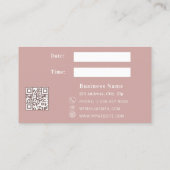 Carte De Réduction Dusty rose QR business logo appointment card (Dos)