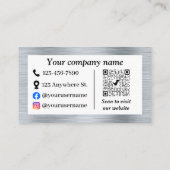 Carte De Réduction Élégant argent métallique (Dos)