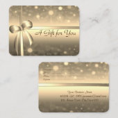 Carte De Réduction Élégant Bow Or Moderne brillant (Devant / Derrière)