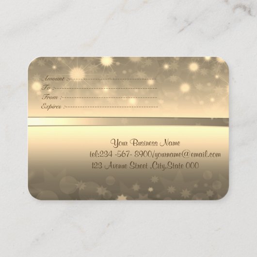 Carte De Réduction Élégant Bow Or Moderne brillant (Dos)