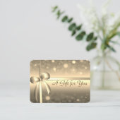 Carte De Réduction Élégant Bow Or Moderne brillant (Debout devant)