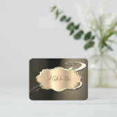 Carte De Réduction Élégant cadre moderne en or à spirale (Debout devant)