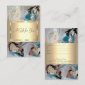 Carte De Réduction Elégant Cadre Or Chic Moderne, Confetti, Marbre (Devant / Derrière)