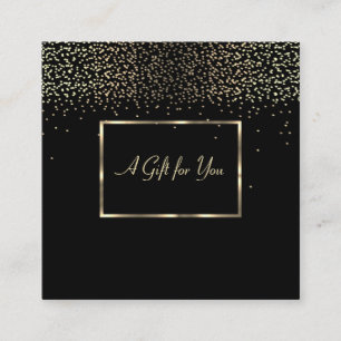 Carte De Réduction Elégant Cadre Or Moderne, Confetti