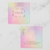 Carte De Réduction Elégant Cadre Or Moderne, Confetti Holographique (Devant / Derrière)