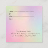 Carte De Réduction Elégant Cadre Or Moderne, Confetti Holographique (Dos)