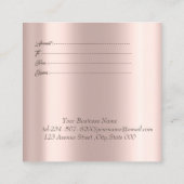 Carte De Réduction Elégant cadre Or, Rose Parties scintillant Or (Dos)