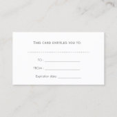 Carte De Réduction Élégant certificat-cadeau de salon de beauté (Dos)