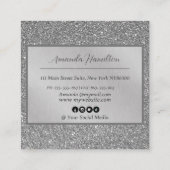 Carte De Réduction Élégant Chic Parties scintillant d'huile d'argent (Dos)