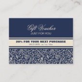 Carte De Réduction Elegant Classic Navy Blue Bakery Discount Card (Dos)