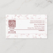 Carte De Réduction Elégant coiffeur professionnel rose et blanc (Dos)