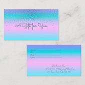 Carte De Réduction Elégant Confetti Holographic Ombre (Devant / Derrière)