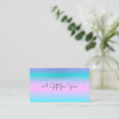 Carte De Réduction Elégant Confetti Holographic Ombre (Debout devant)