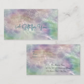 Carte De Réduction Elégant Confetti moderne brillant perle holographi (Devant / Derrière)