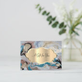 Carte De Réduction Elégant Confetti Moderne, Cadre Or, Marbre, Pierre (Debout devant)