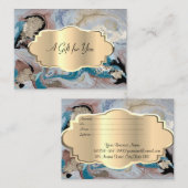 Carte De Réduction Elégant Confetti Moderne, Cadre Or, Marbre, Pierre (Devant / Derrière)