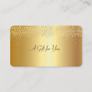 Carte De Réduction Élégant Confetti moderne Faux Gold