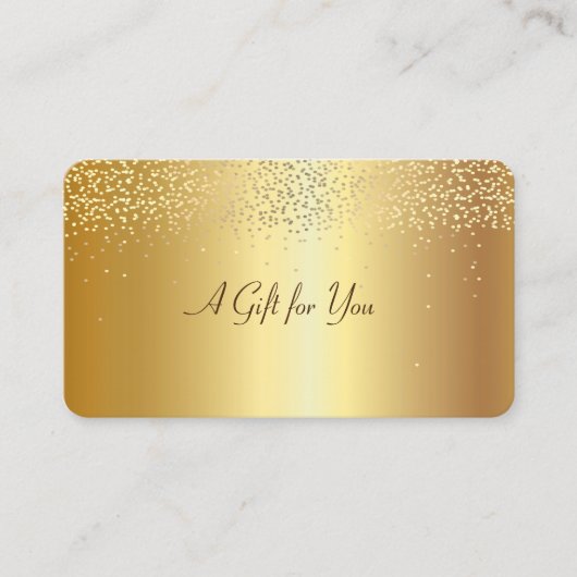 Carte De Réduction Élégant Confetti moderne Faux Gold (Devant)