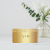 Carte De Réduction Élégant Confetti moderne Faux Gold (Debout devant)