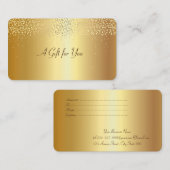 Carte De Réduction Élégant Confetti moderne Faux Gold (Devant / Derrière)