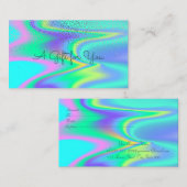 Carte De Réduction Élégant Confetti moderne Holographique (Devant / Derrière)