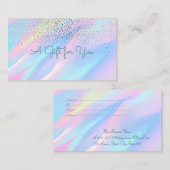 Carte De Réduction Élégant Confetti moderne Holographique Abstrait (Devant / Derrière)