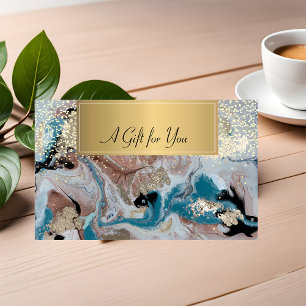 Carte De Réduction Élégant Confetti moderne, professionnel en marbre 