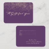 Carte De Réduction Élégant Confetti moderne violet (Devant / Derrière)