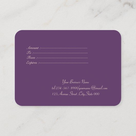 Carte De Réduction Élégant Confetti moderne violet (Dos)