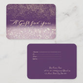 Carte De Réduction Elégant Confetti moderne violet, Parties scintilla (Devant / Derrière)