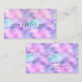 Carte De Réduction Élégant Confetti Ombre Holographique Iridescente (Devant / Derrière)