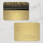 Carte De Réduction Elégant Confetti Or (Devant / Derrière)