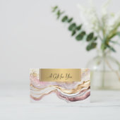 Carte De Réduction Élégant Confetti professionnel en marbre rose or (Debout devant)